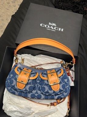 Coach Blue Signature Denim Ashton Shoulder Bag